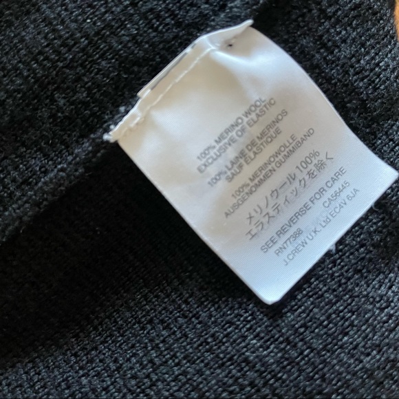 J. Crew Open Front Sweater Blazer Black Merino Wool Size X Large Pockets - Picture 4 of 5